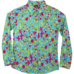 Cruel Denim Girls' Cactus Print Snap Shirt