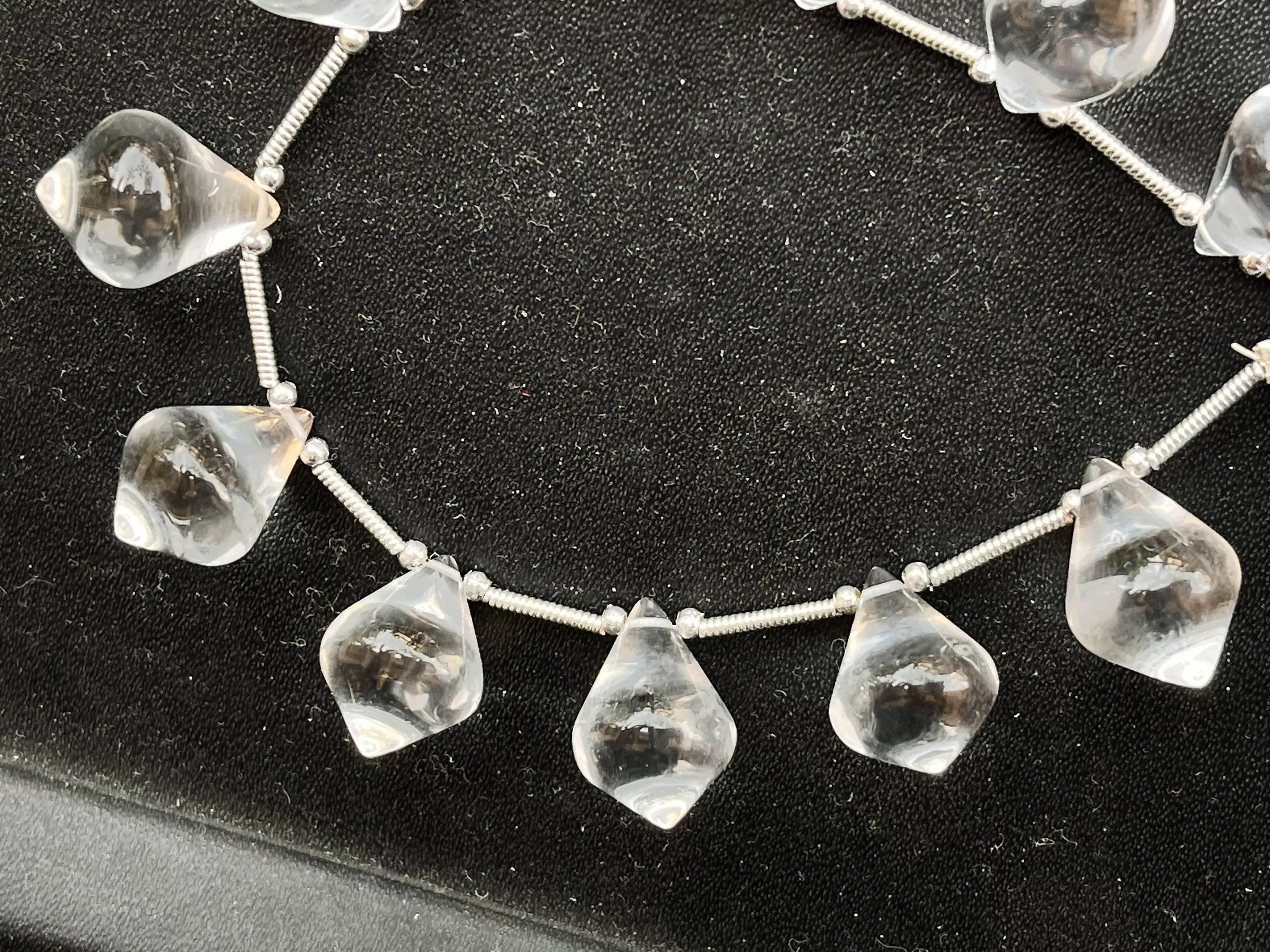 Crystal Quartz Slanted Shape Drops