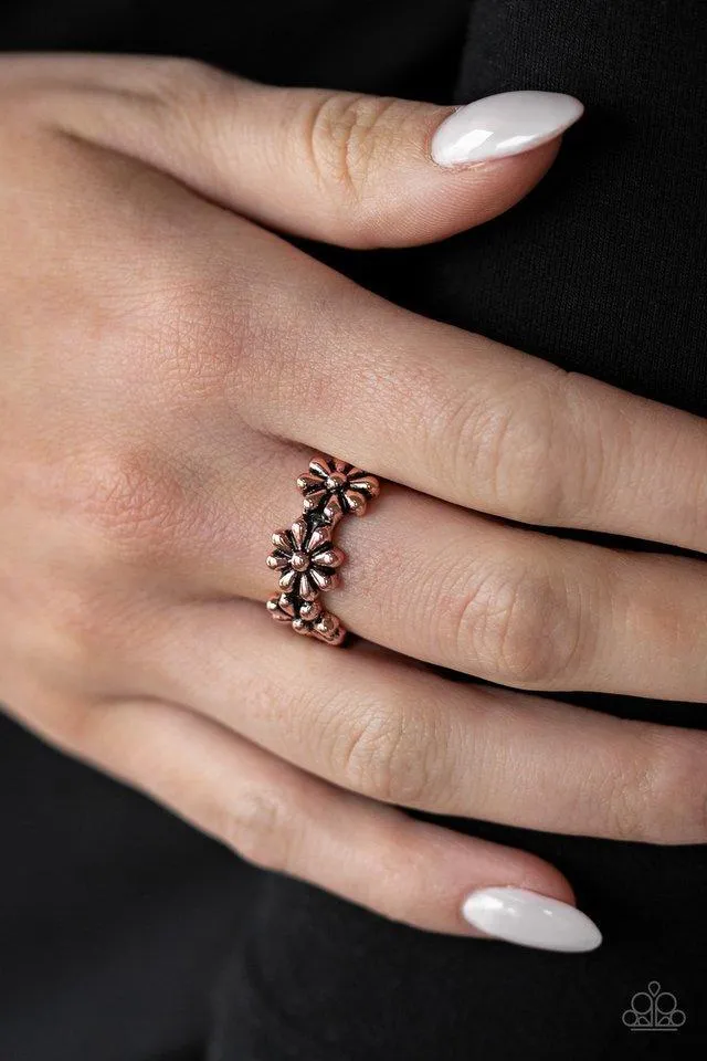 Daisy Dapper Copper Flower Ring - Paparazzi Accessories