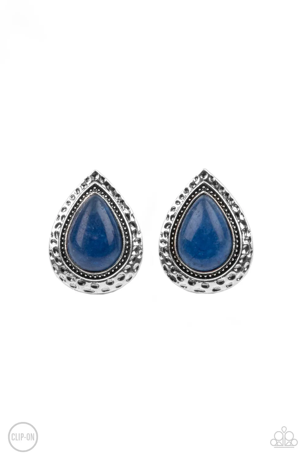 Desert Glow - Blue Clip-On Earring