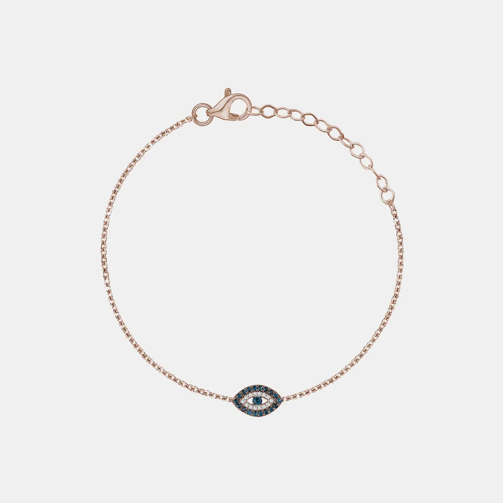 Diamond Blue Sapphire Evil Eye Bracelet