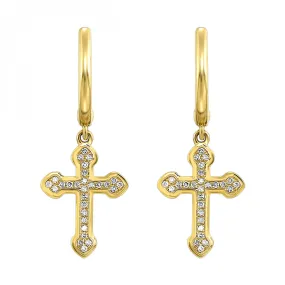 Diamond Cross Earrings