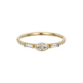 Diamond Marquise Baguette Equilibrium Ring