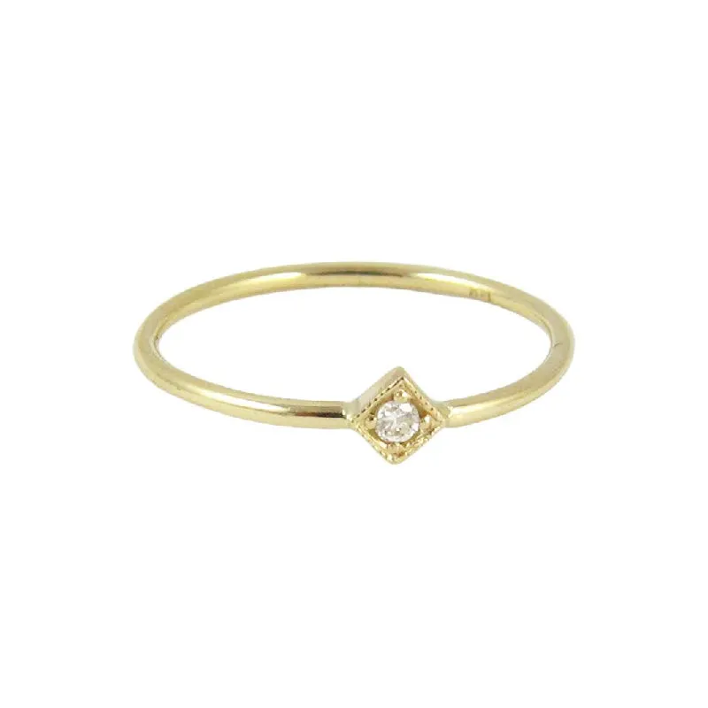 Diamond Mini Square Ring