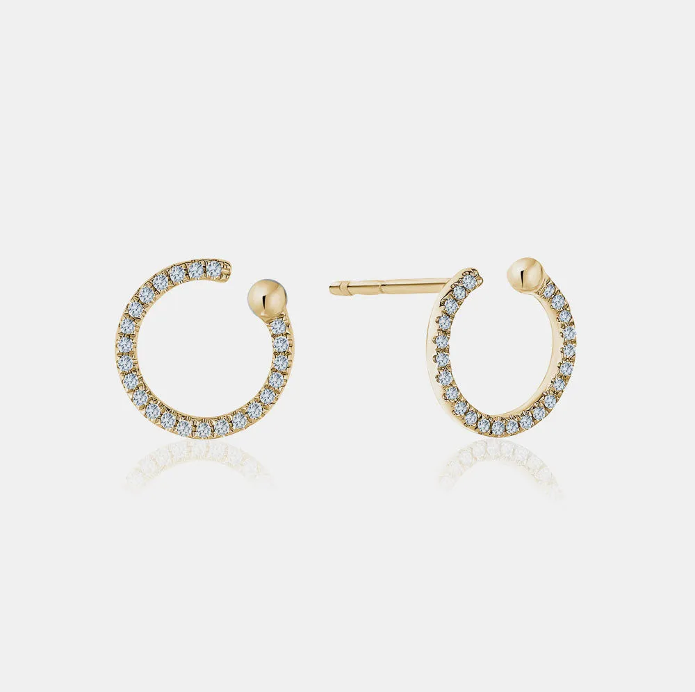 Diamond Open Circle Studs