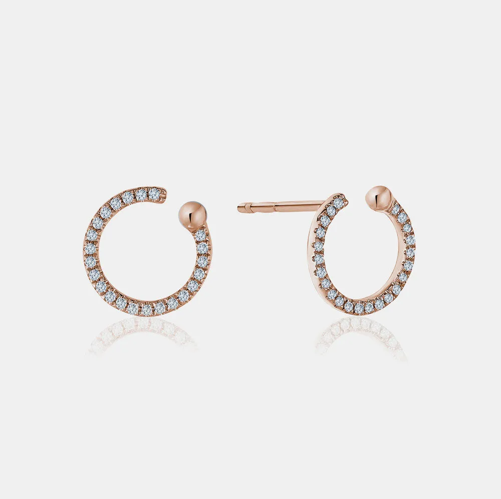 Diamond Open Circle Studs