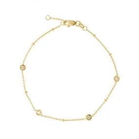 DIAMOND STATION BRACELET 14K