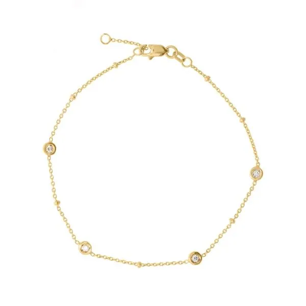 DIAMOND STATION BRACELET 14K