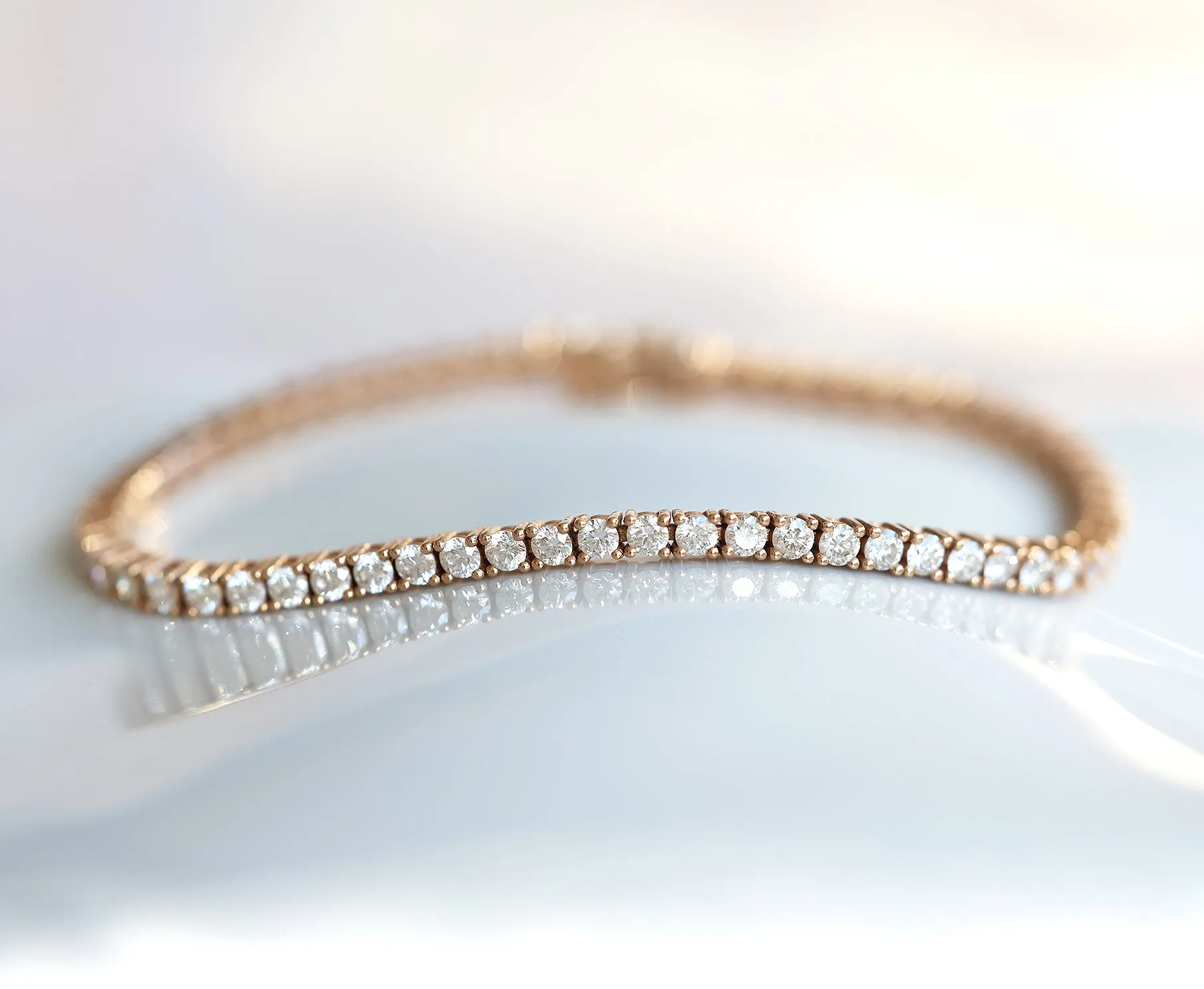 Diamond Tennis Bracelet 18K Rose Gold