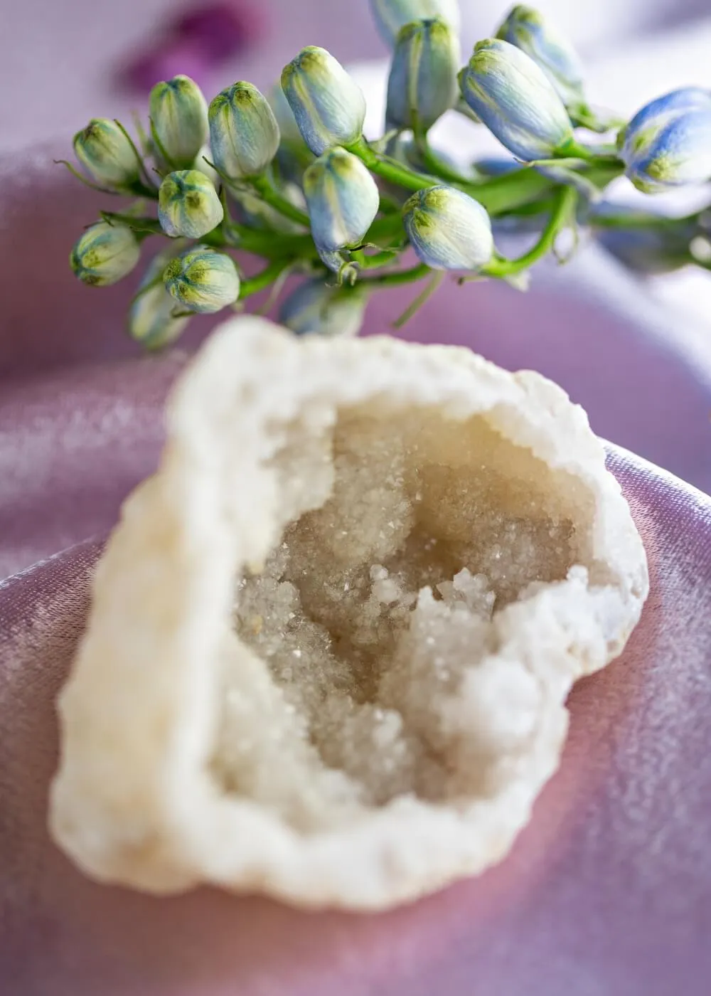 Druzy White Agate Geode for Inner Harmony