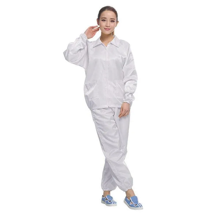 Dust-Free Anti-Static Protective Clothing with Stripe Design for Food and Electronics Safety