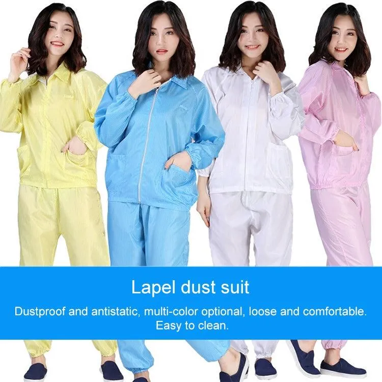 Dust-Free Anti-Static Protective Clothing with Stripe Design for Food and Electronics Safety