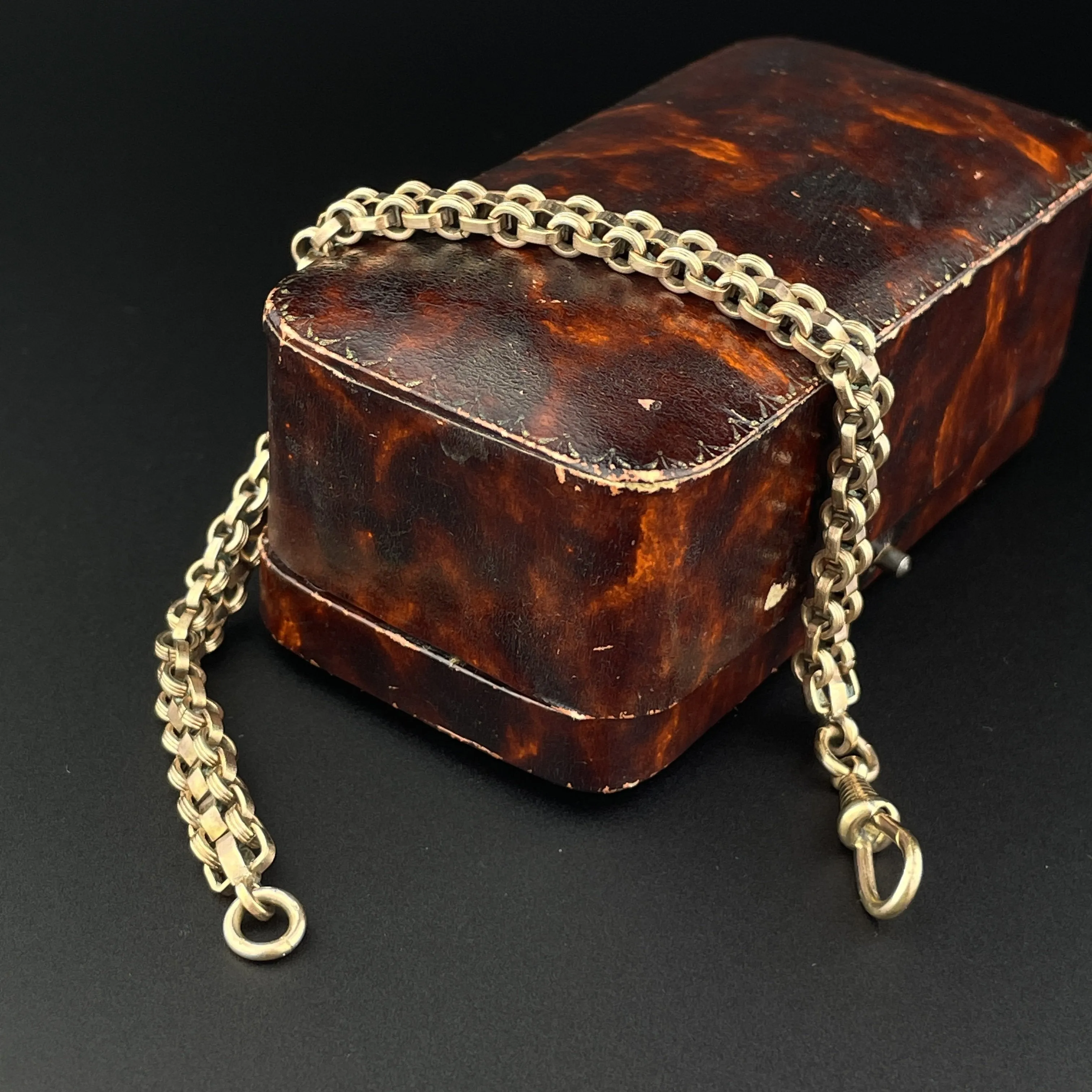 Edwardian Rolled Gold Fancy Link Watch Chain Bracelet