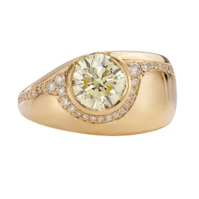 Fancy Yellow Brilliant Diamond Engagement Ring