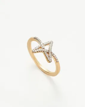 Fine Diamond Star Ring | 14k Solid Gold/Diamond