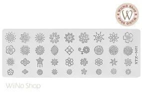 Flower Nail Art Stamping Plate Template STZ-N01