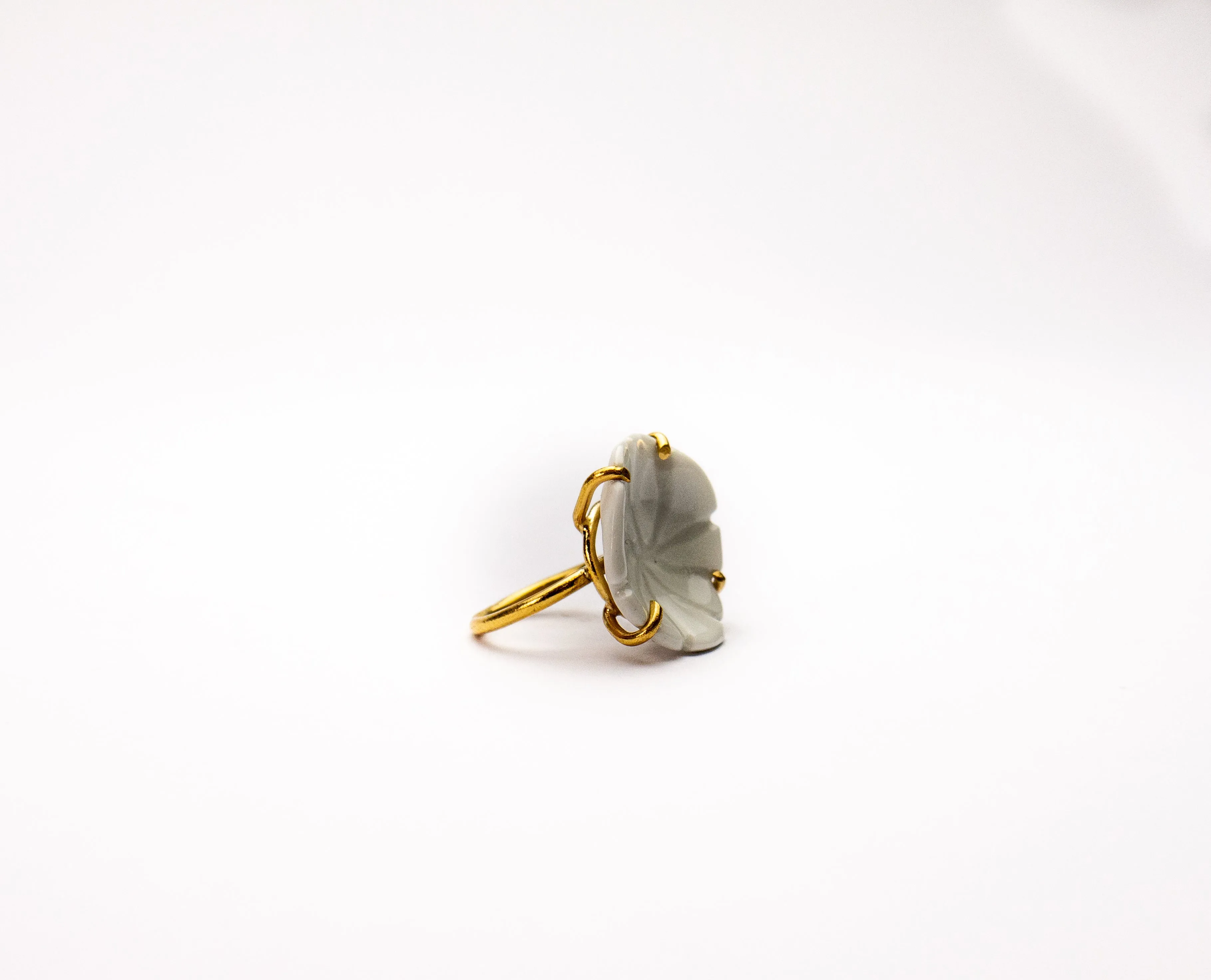 Flower Porcelain Ring. Small Flower.