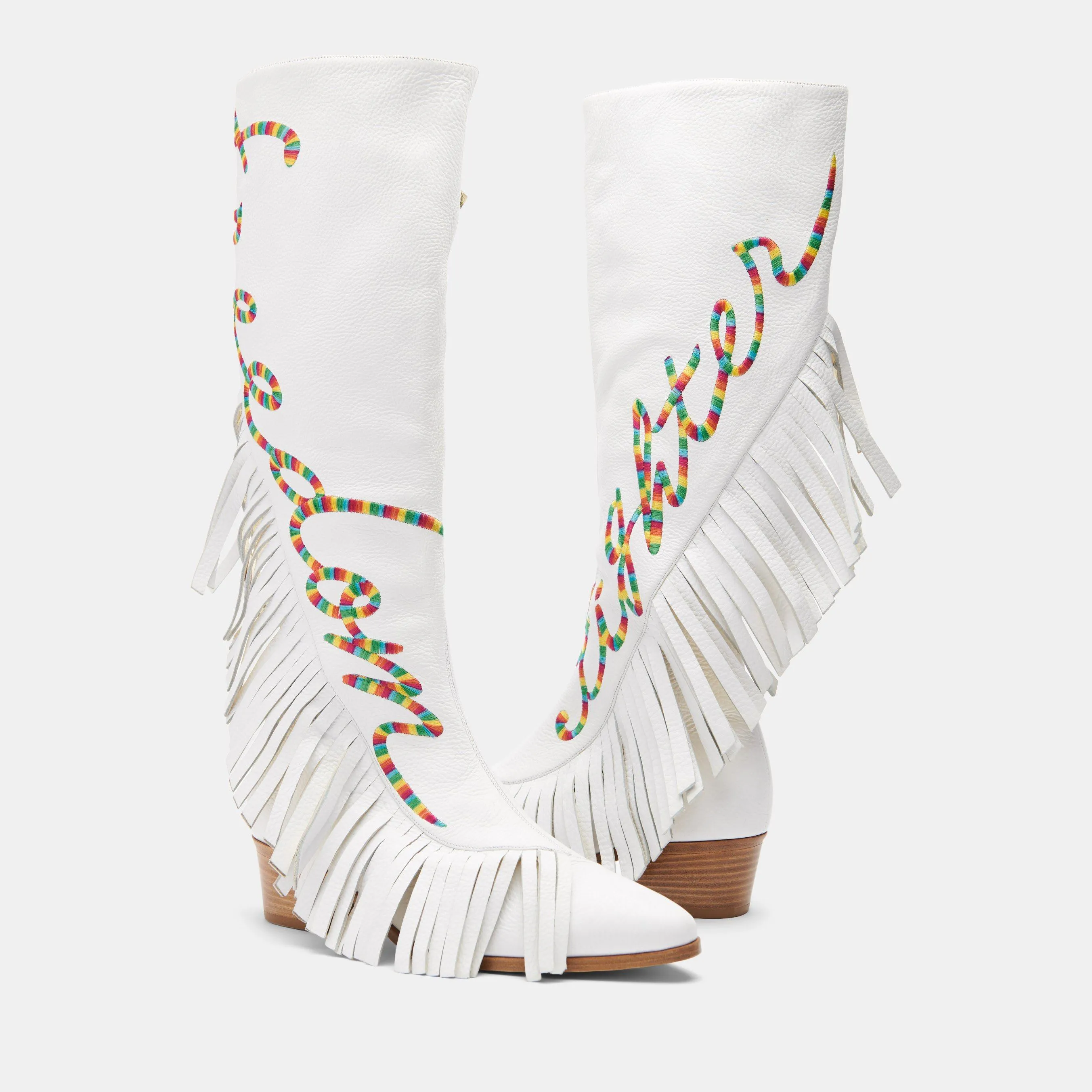 FREEDOM FIGHTER FRINGE BOOT - WHITE - MADE TO ORDER