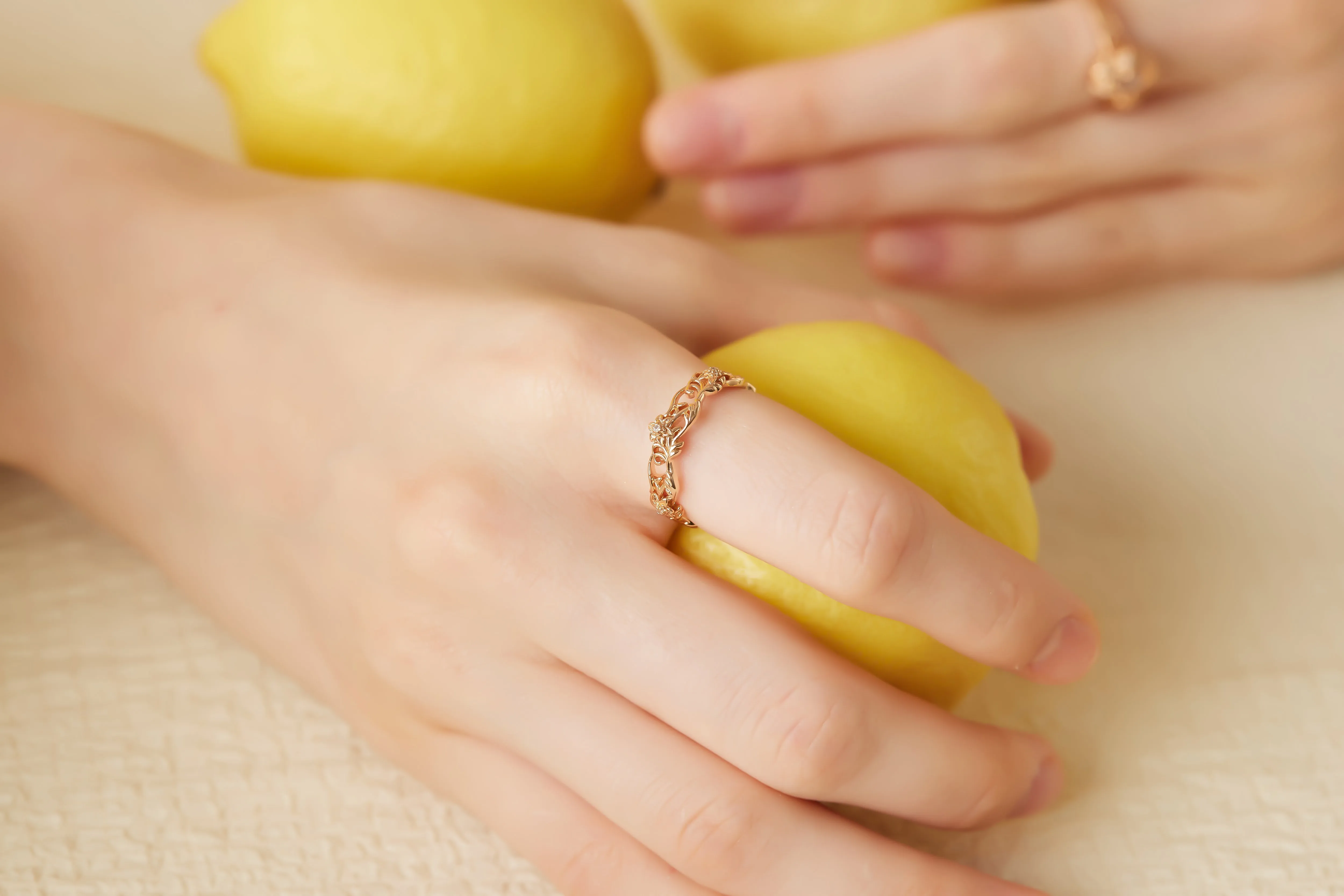 Gold Floral Ring - Daffodil