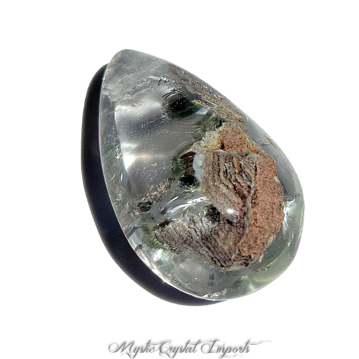 Green & Rust Lodolite Quartz Crystal Pocket Stone