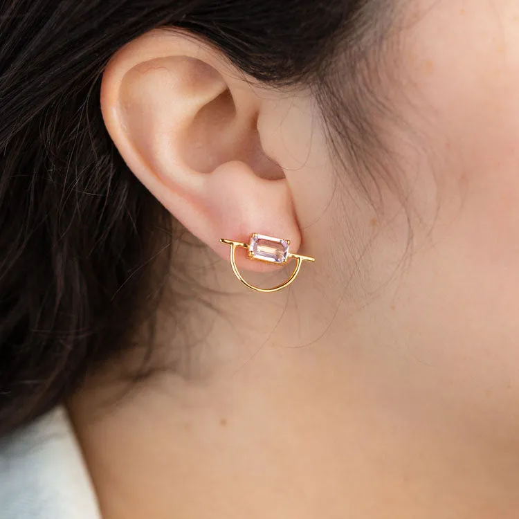 Horizon Earrings in Pink Amethyst