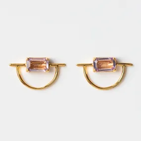 Horizon Earrings in Pink Amethyst