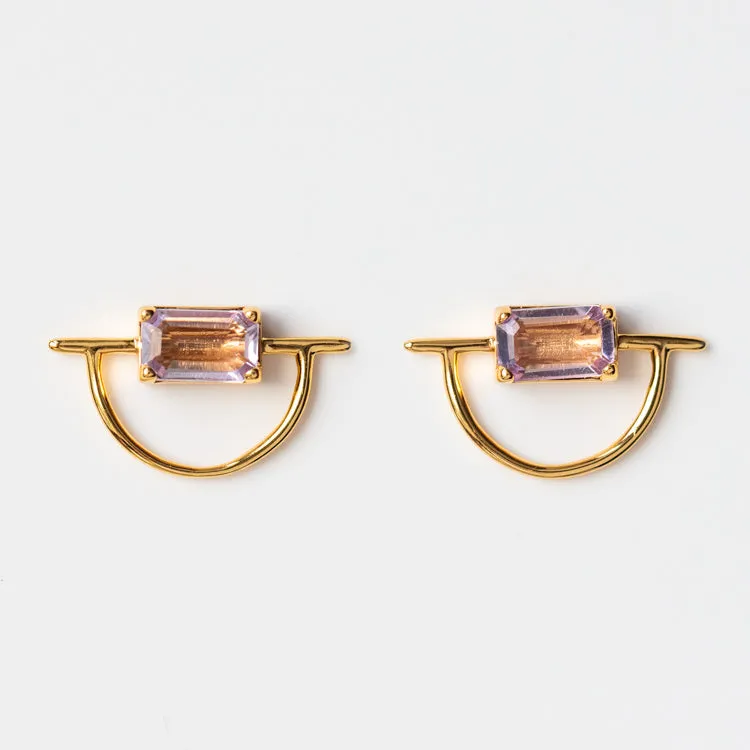 Horizon Earrings in Pink Amethyst