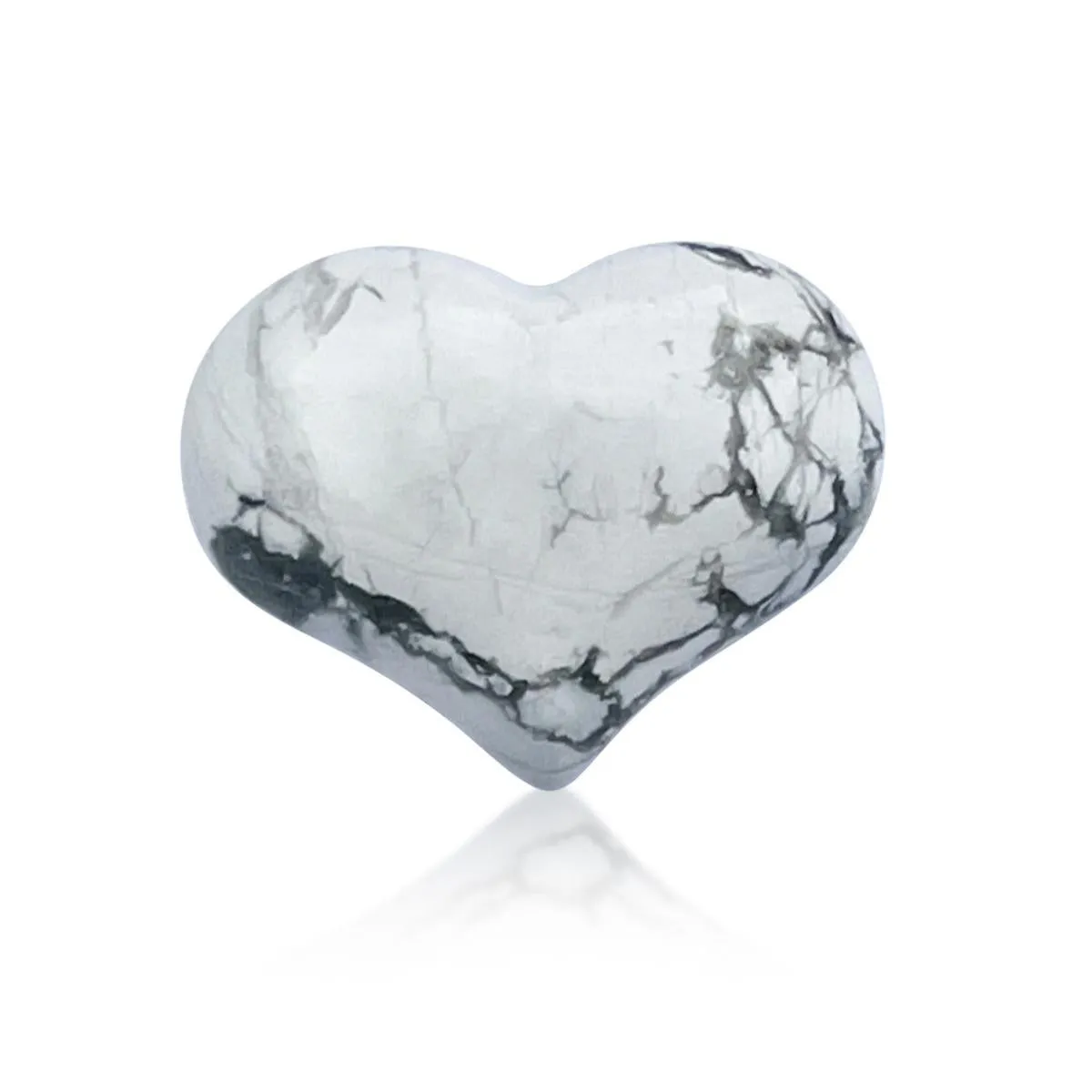 Howlite Heart Shaped Healing Gemstone for Patience