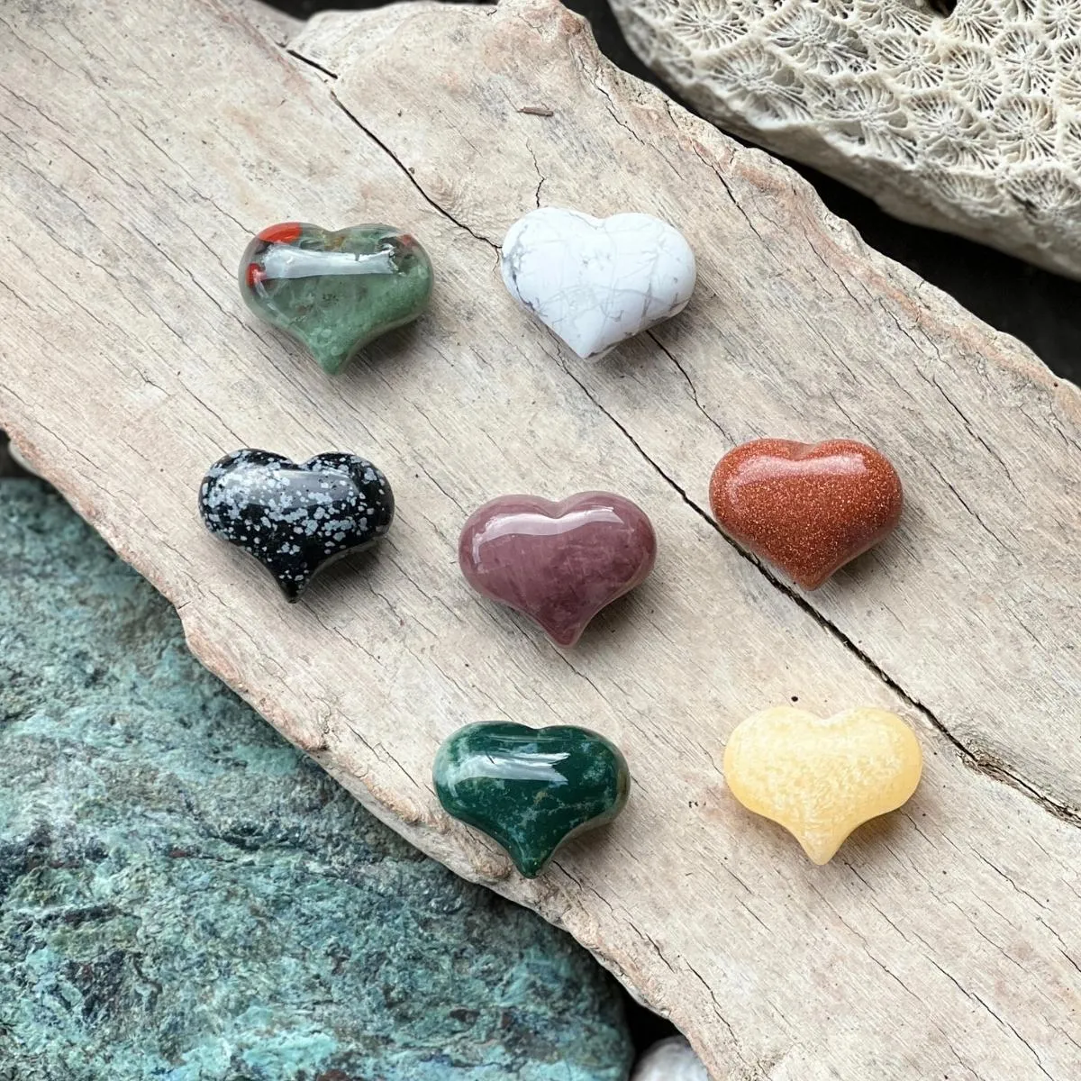 Howlite Heart Shaped Healing Gemstone for Patience