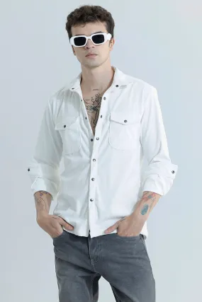 Jezzi White Corduroy Overshirt