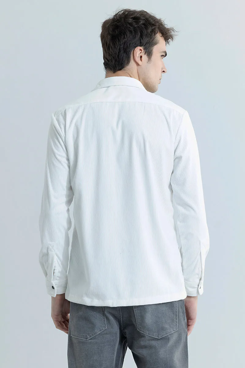 Jezzi White Corduroy Overshirt