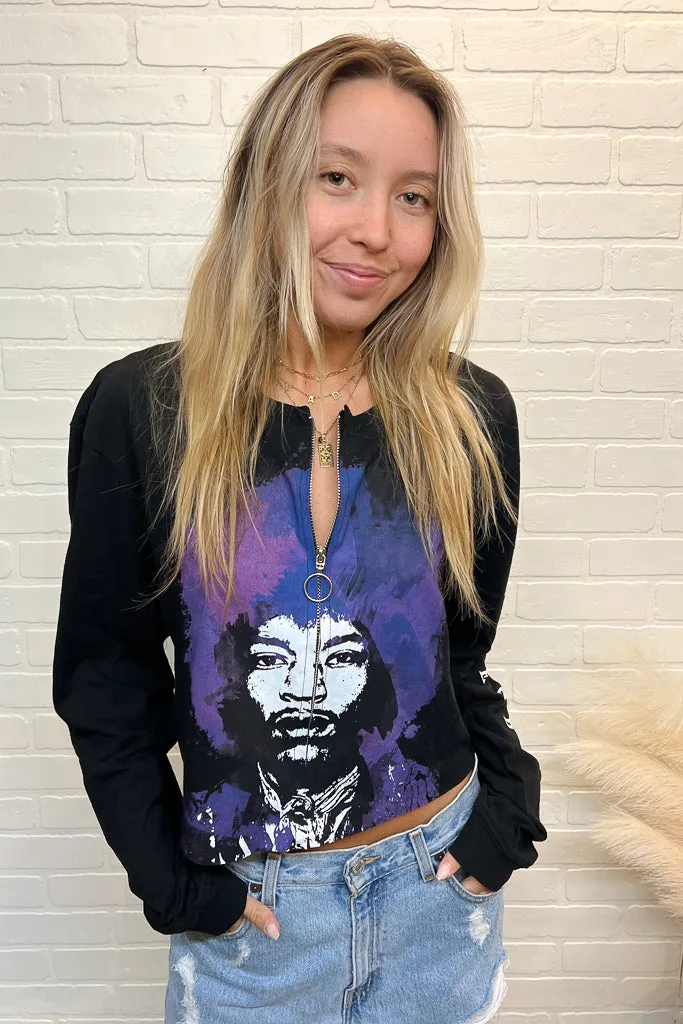 Jimi Hendrix Long Sleeve Zipper Tee