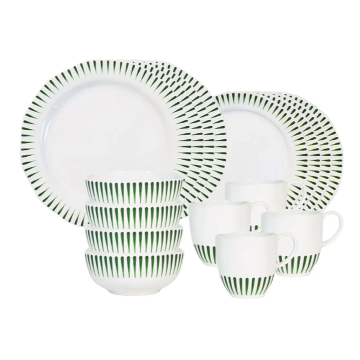 Juliska Sitio Stripe Basil, 16pc Setting