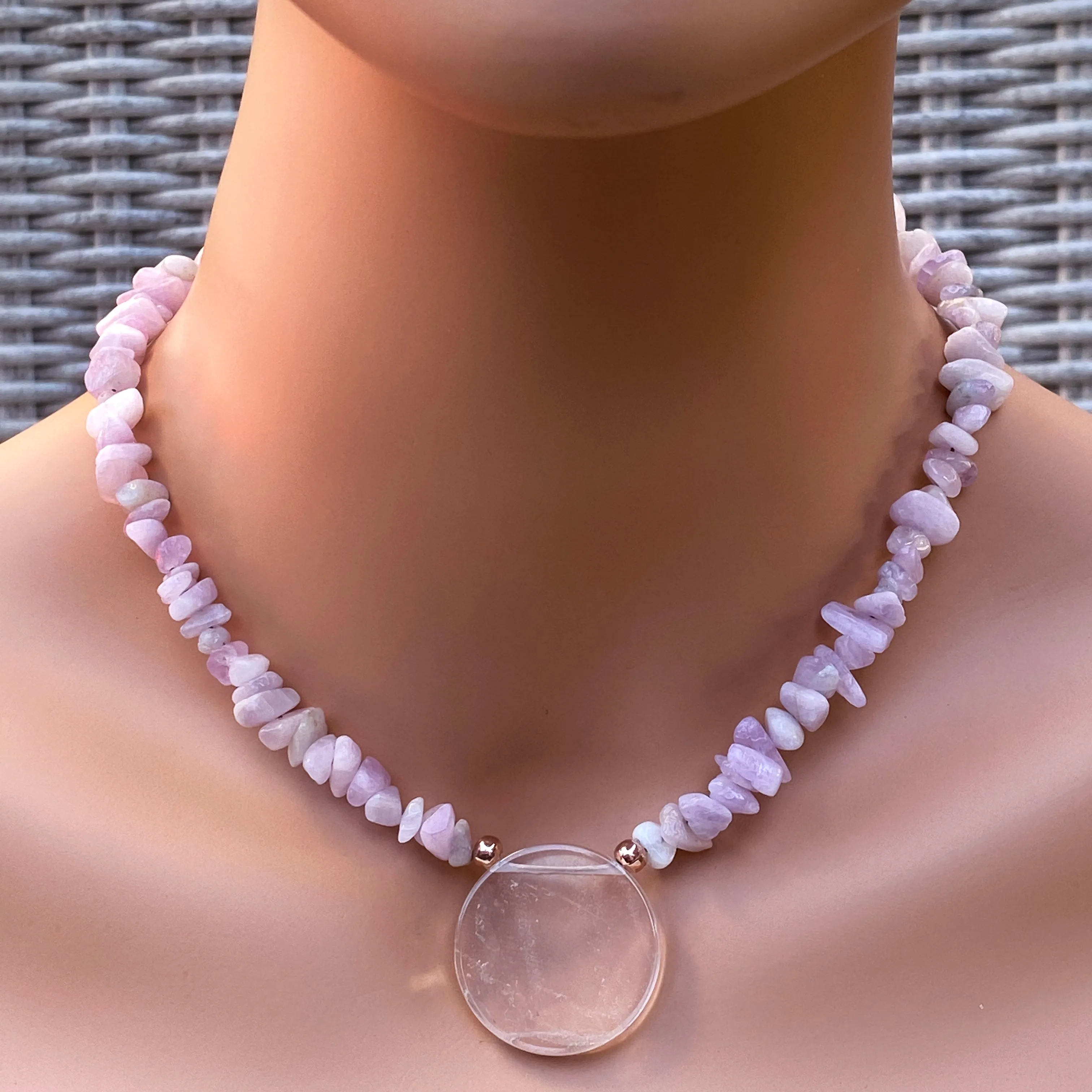 Kunzite and Quartz Necklace