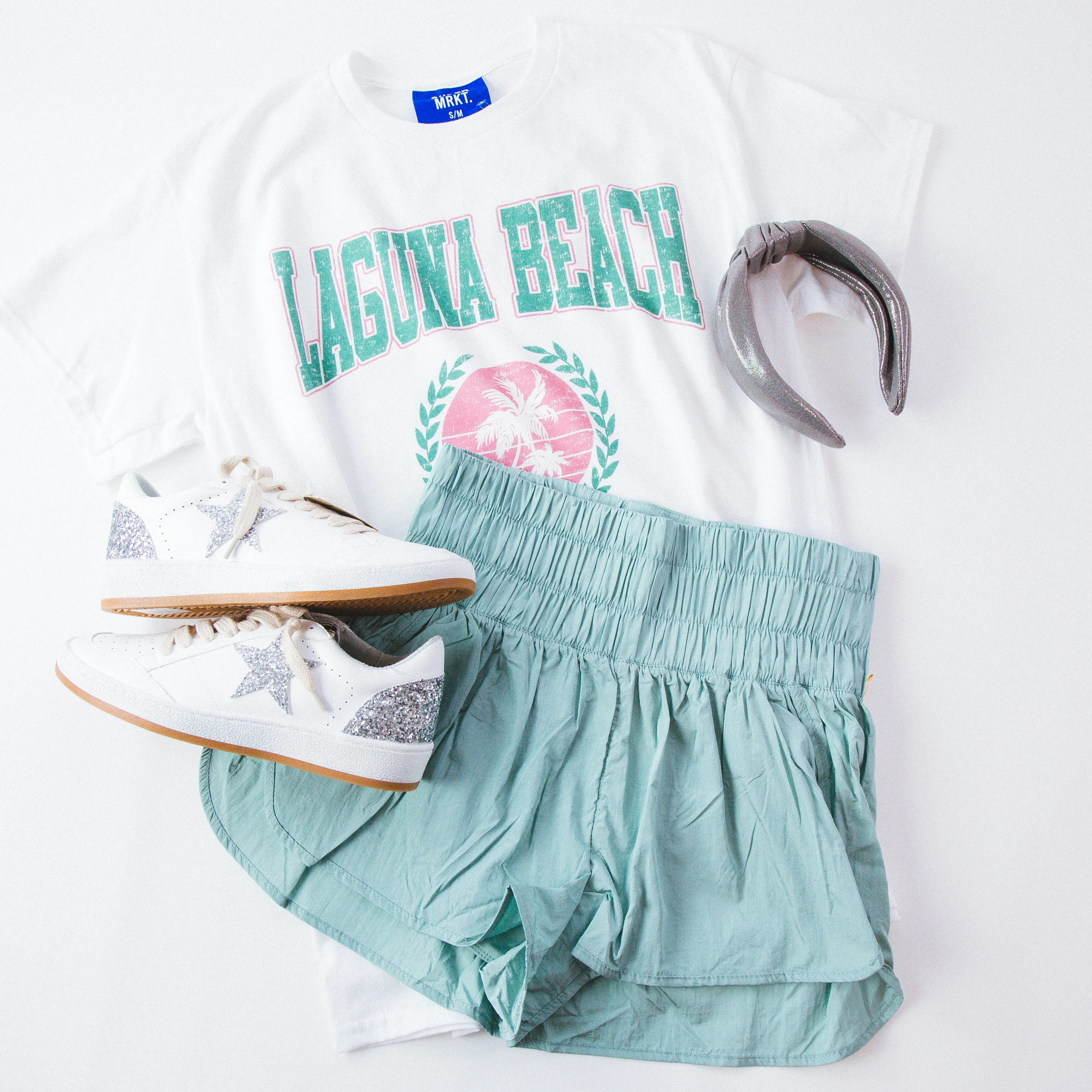 Laguna Beach Oversized Graphic Tee, White