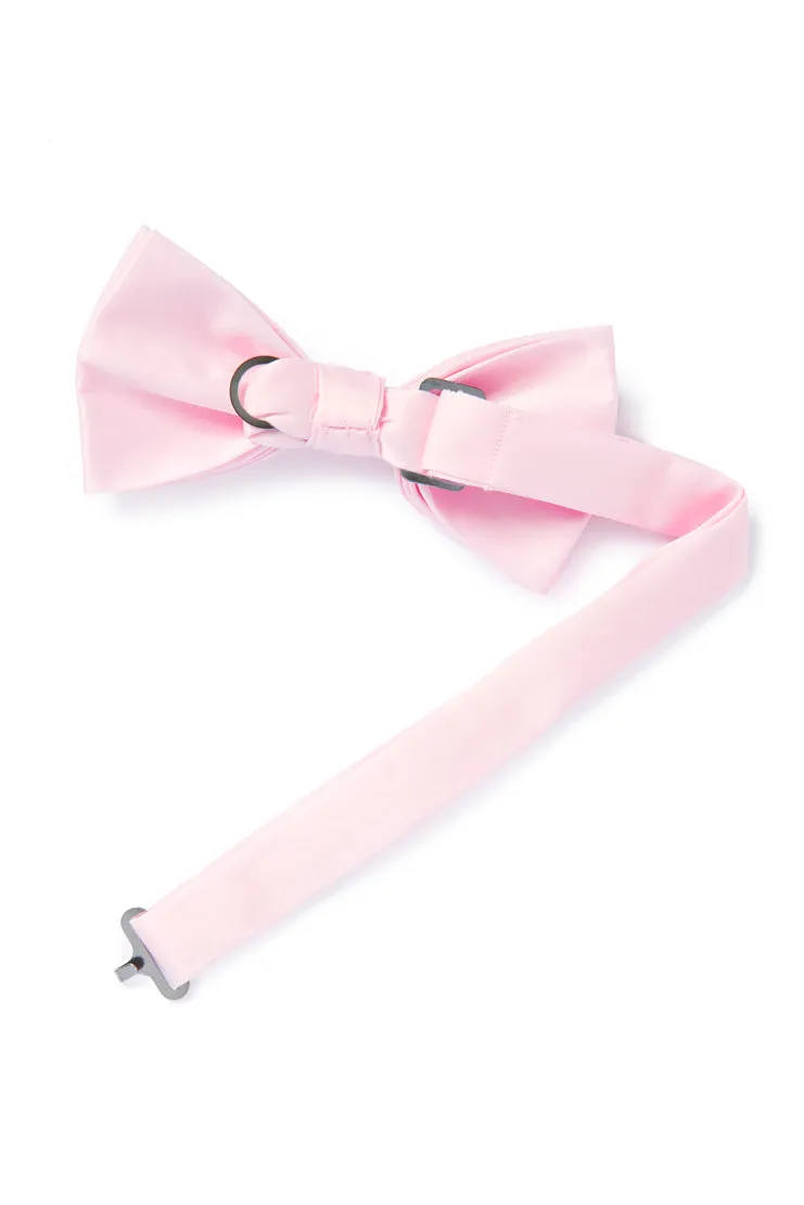 Light Pink Satin Bow Tie