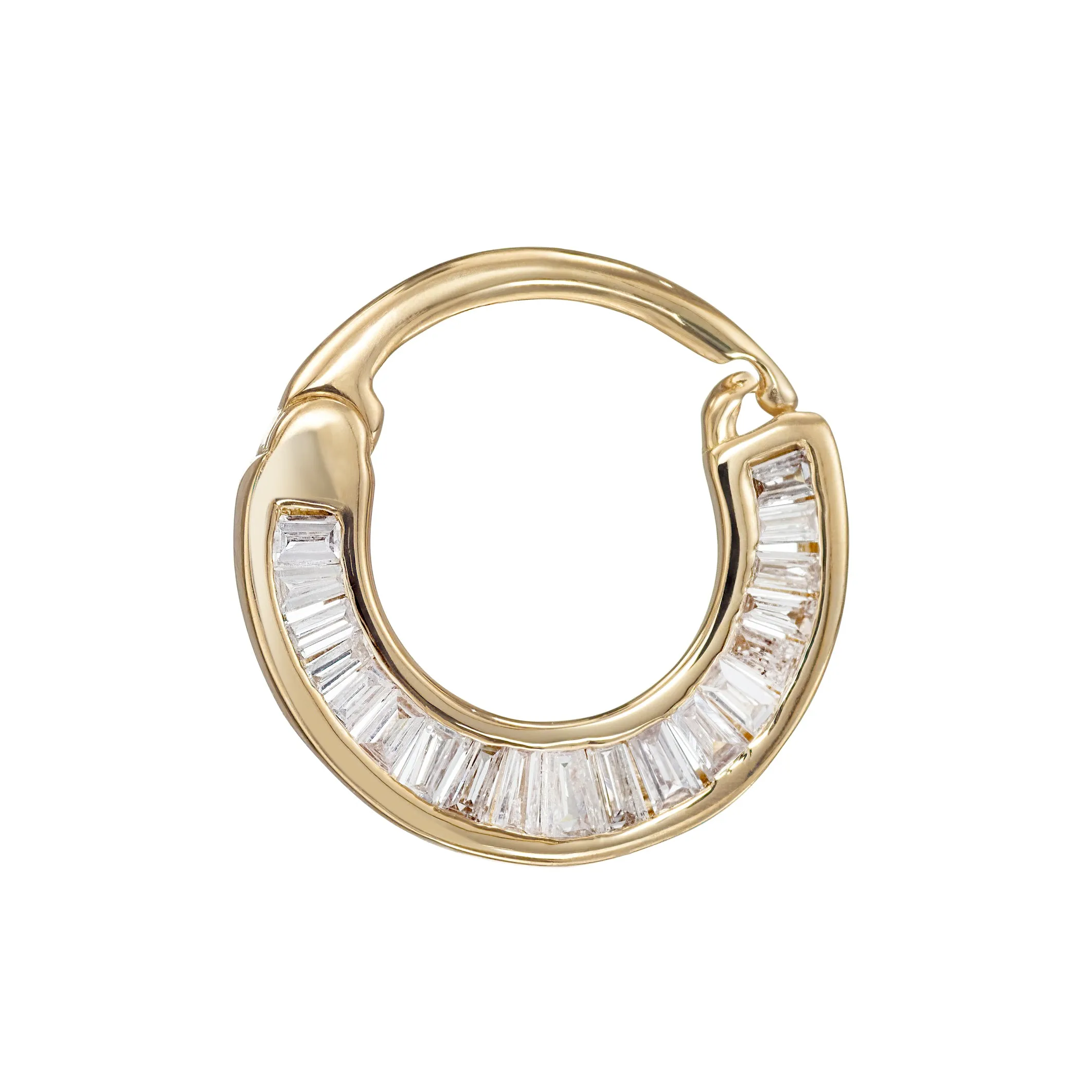 Luna Tapered Baguette Cut Diamond Septum Nose Ring