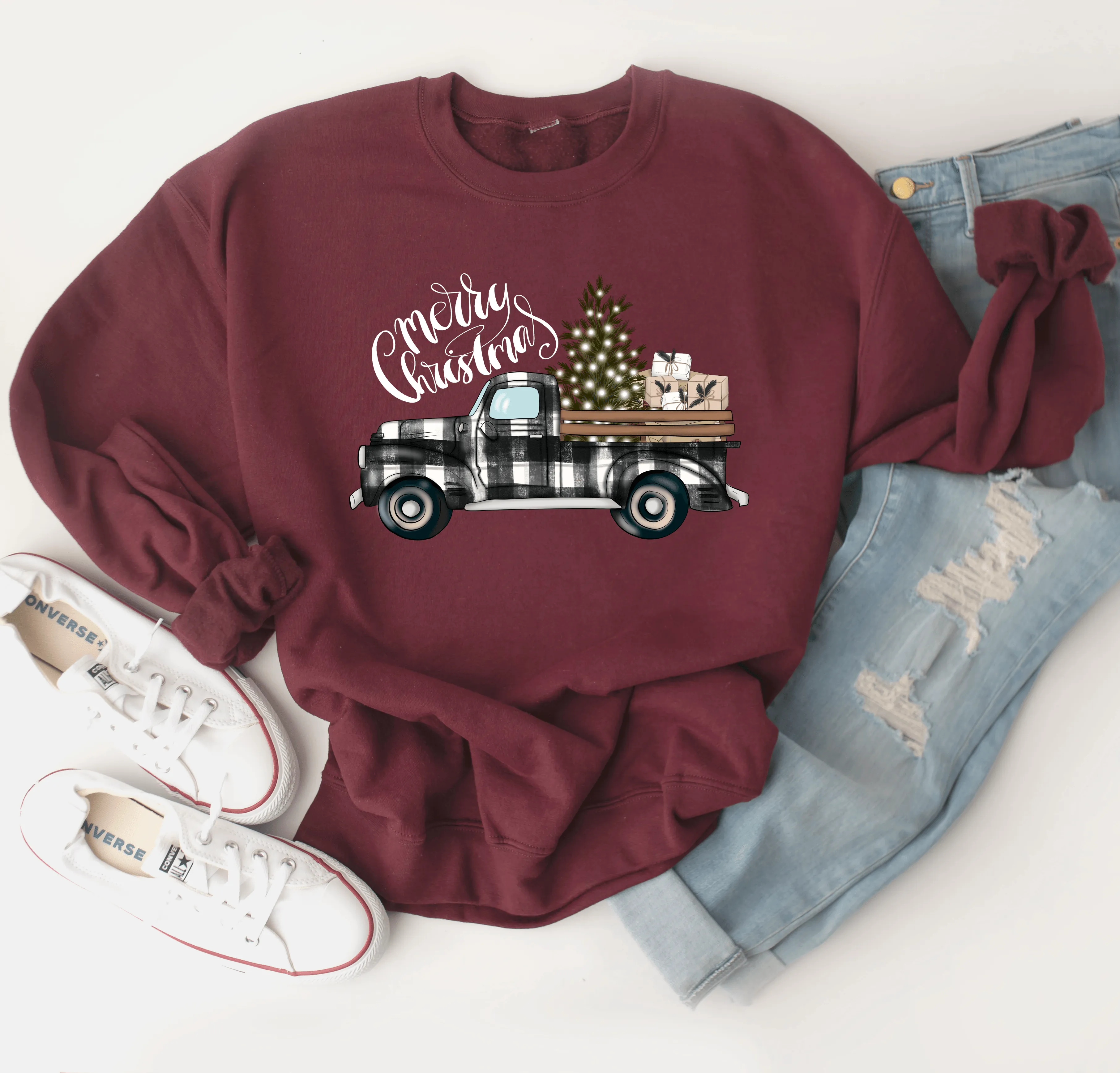 Merry Christmas Truck Sweatshirt