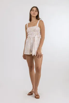 Mimosa Floral Playsuit / Ivory