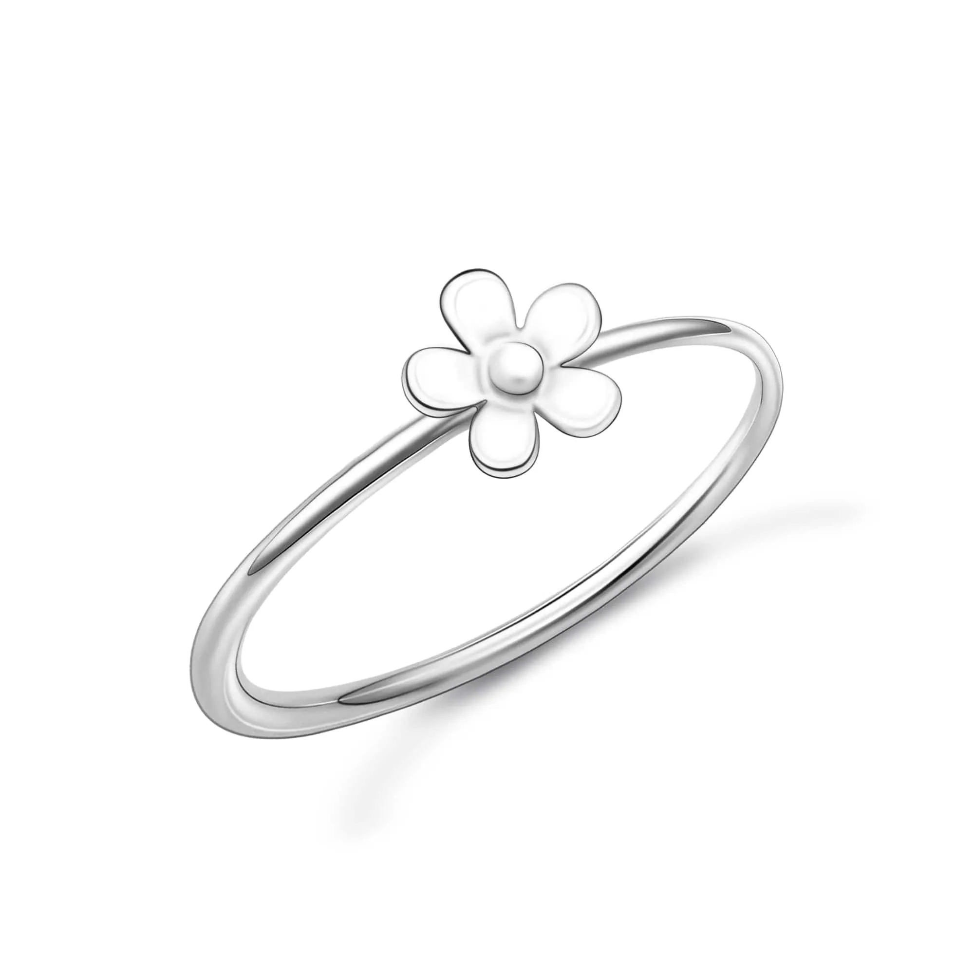 Minimal Flower Ring Sterling Silver