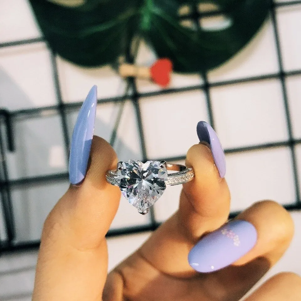 One of A Kind Crystal Heart Ring