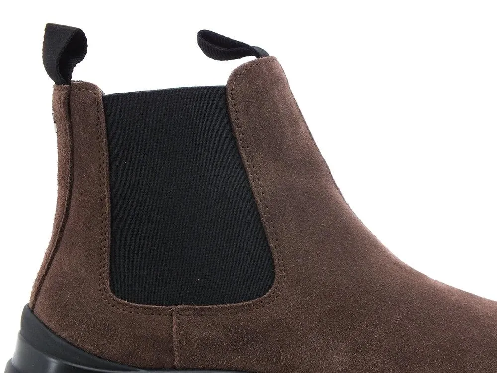 PAN CHIC Beatle Boot Suede Stivaletto Elastici Brown Black P03W1900300005