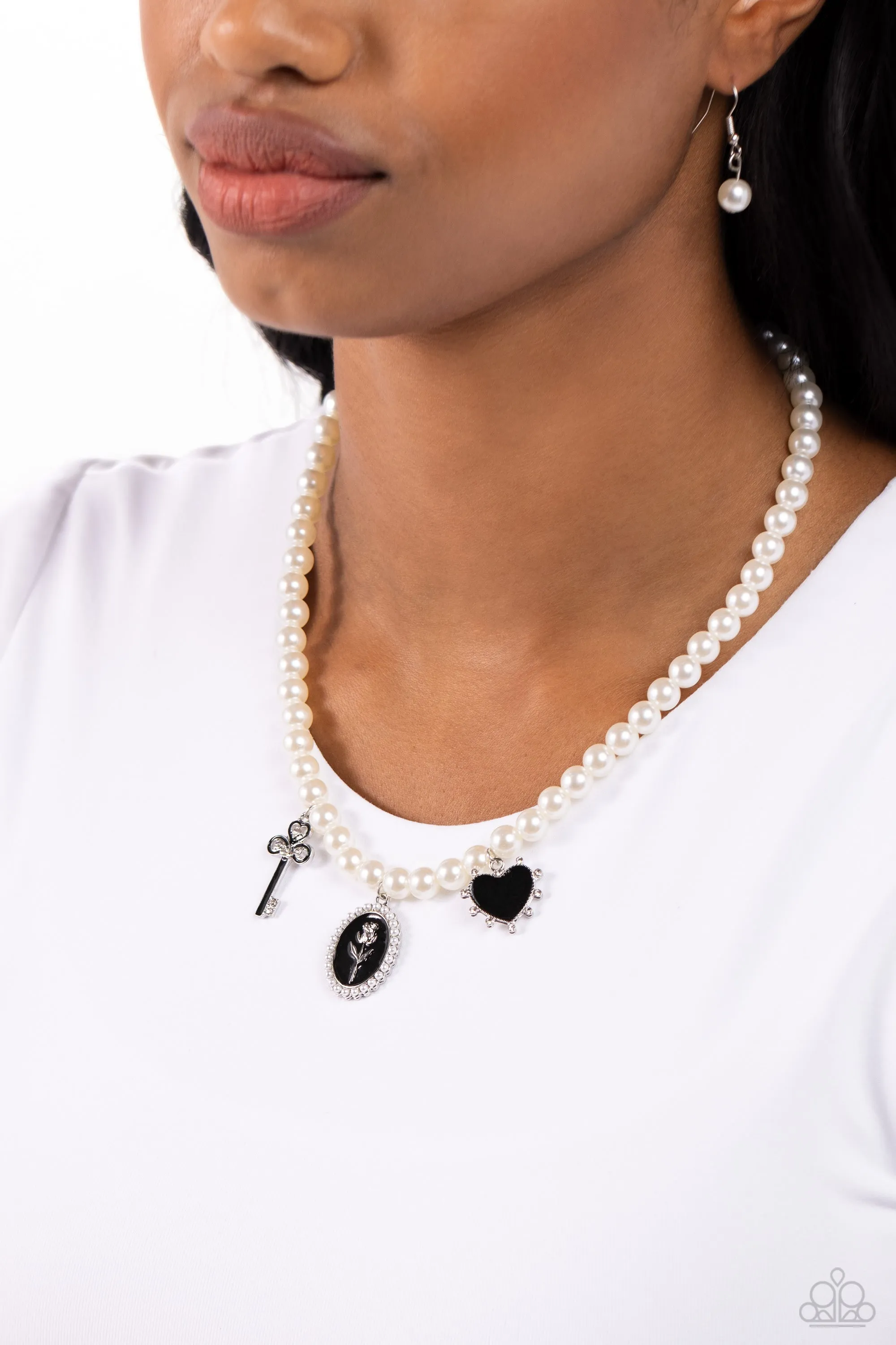 Paparazzi Charming Collision Black Necklace & Earring Set