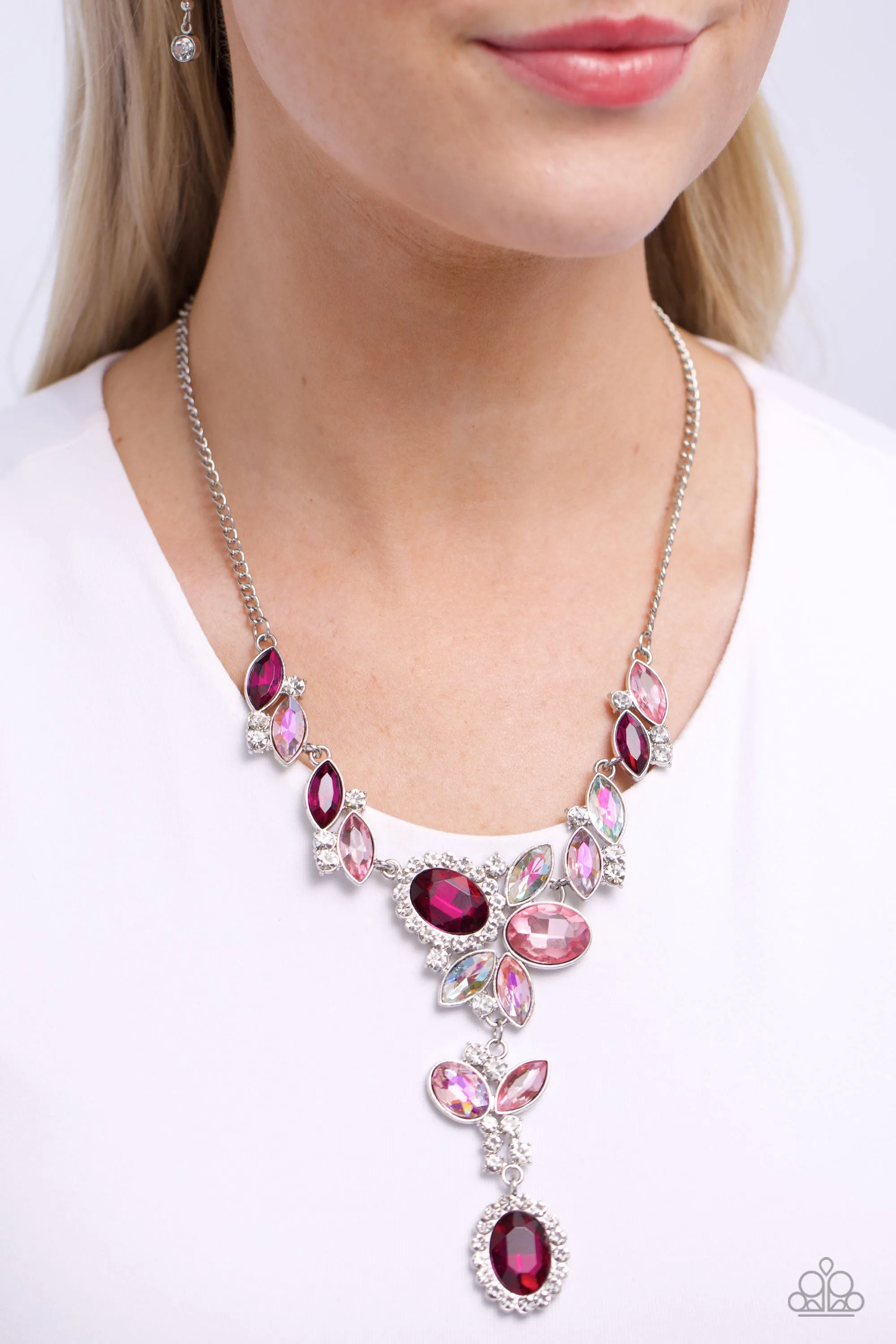 Paparazzi Generous Gallery Pink Necklace & Earring Set