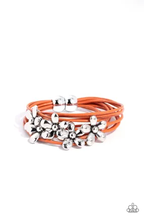 Paparazzi Here Comes the BLOOM Orange Bracelet