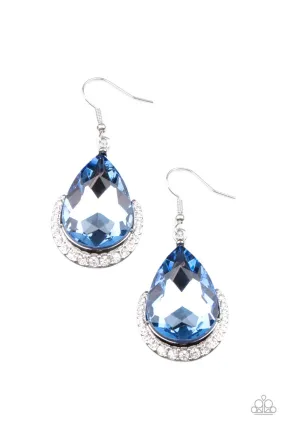 Paparazzi Mega Marvelous - Blue Iridescent Dainty Earrings