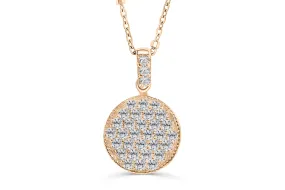 Pave Cluster Diamond Pendant 0.49 CT TW 14K Rose Gold DPEN002