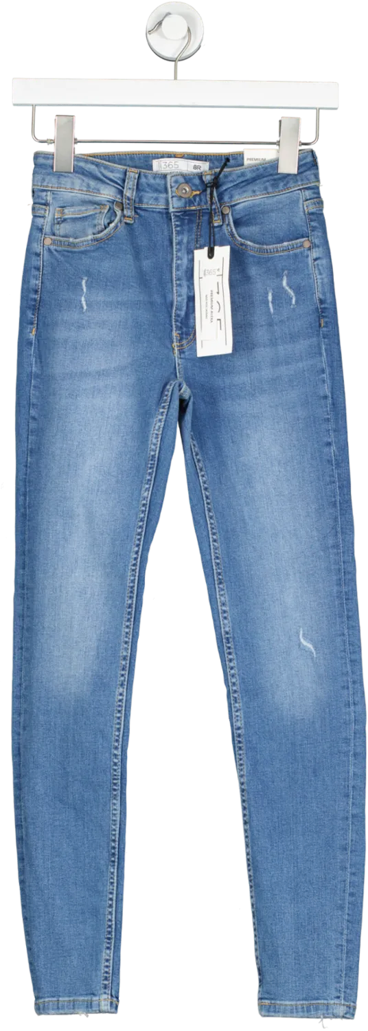 Peacocks Denim 365 Blue Mid Alexa Premium Skinny Jeans UK 8