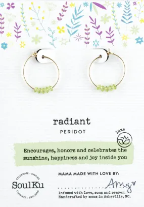 Peridot Gold Hoop Earrings for Radiant