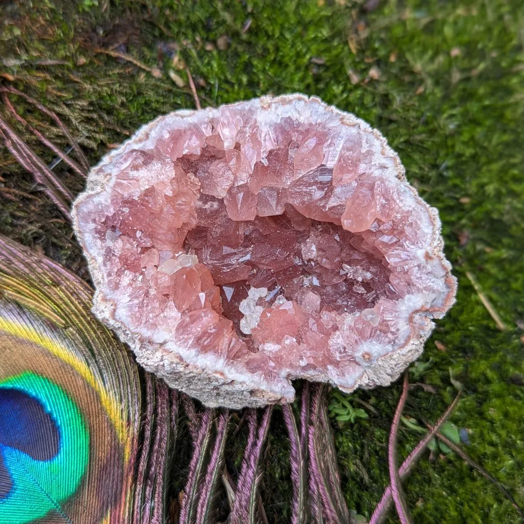 Pink Amethyst Geode from Patagonia ~ Radiant Dark Pink Crystal Geode